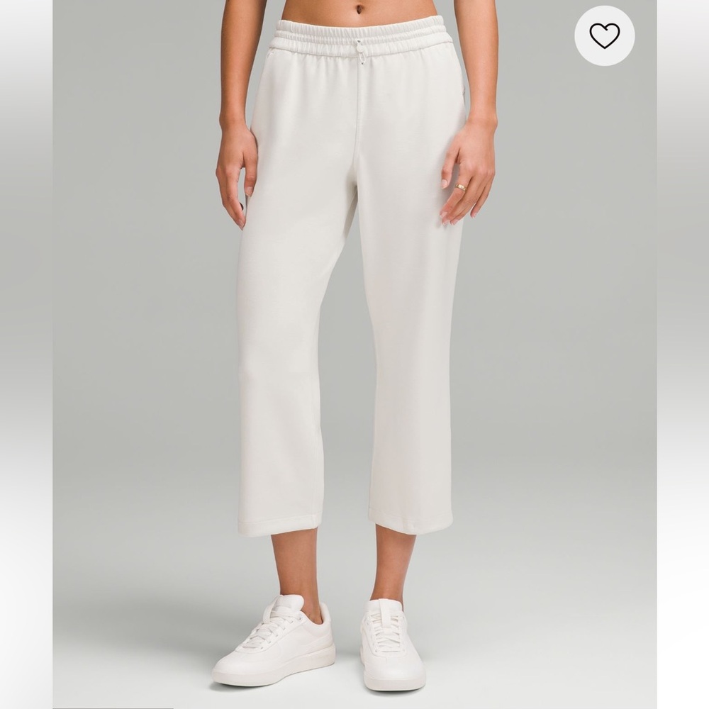 Lululemon Softstreme High-Rise Straight-Leg Cropped Pant, Bone, Size 8